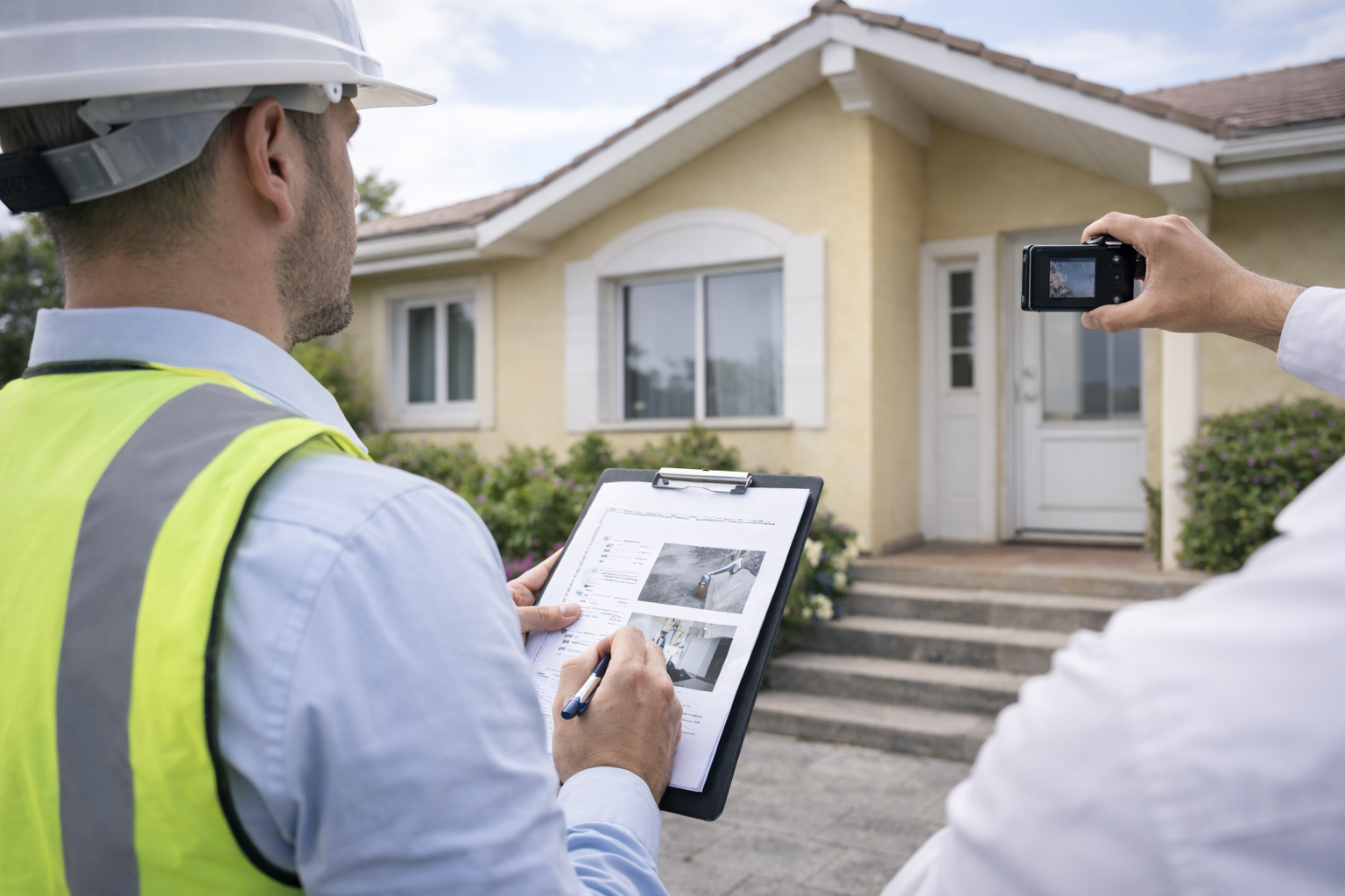 vistoria técnica em imóvel residencial realizada por engenheiro civil